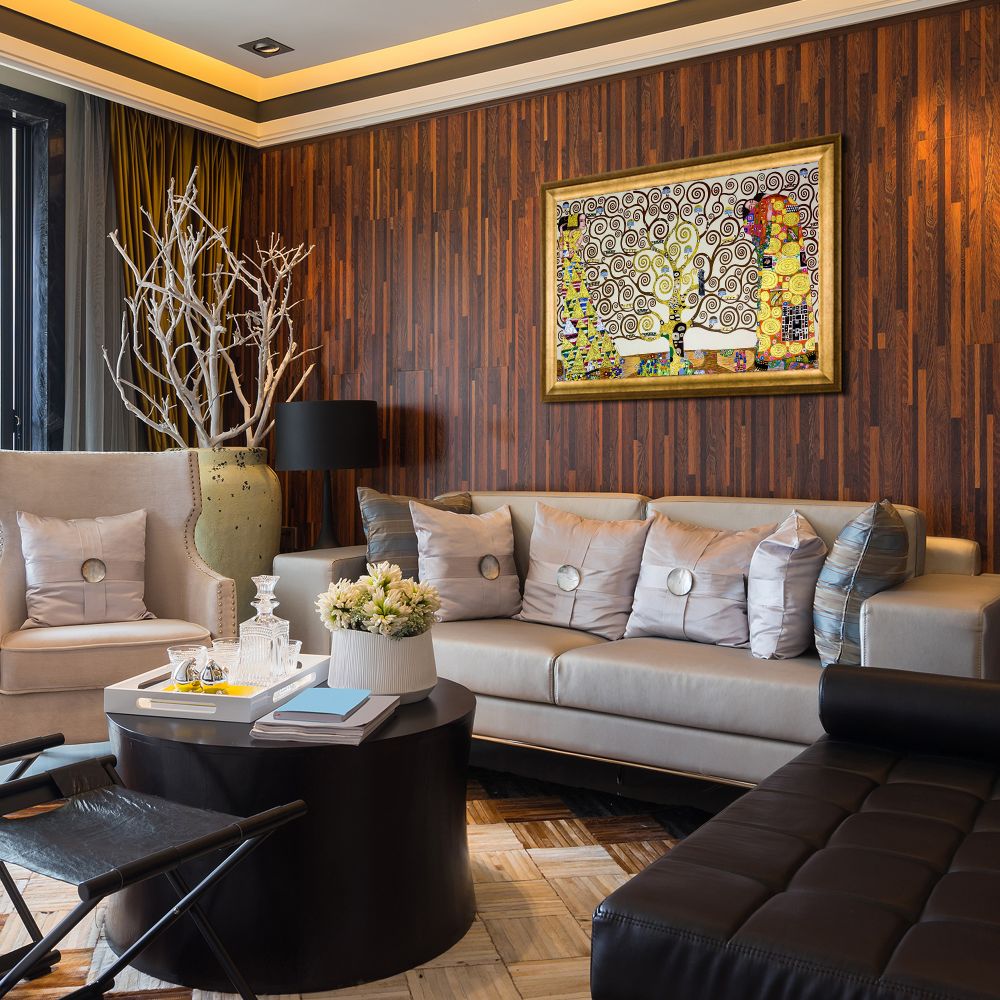 The Tree of Life, Stoclet Frieze, 1909 (Luxury Line) Pre-Framed - Athenian Gold Frame 24"X36"