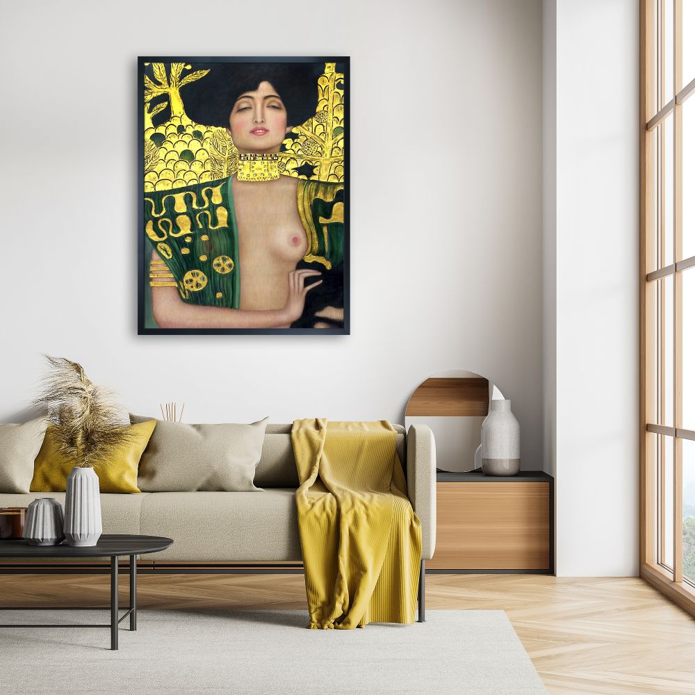 Judith Klimt I (Luxury Line) Pre-framed - Studio Black Wood Frame 30"X40"