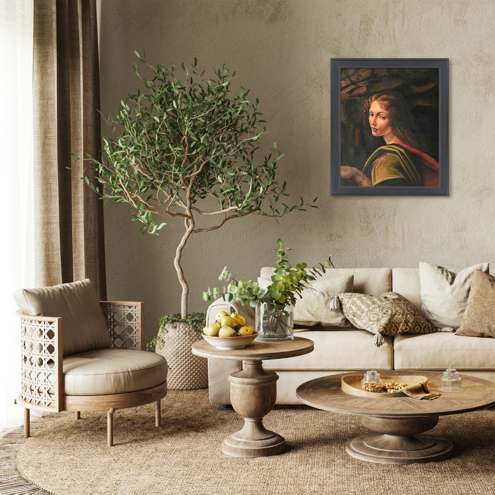 The Virgin of the Rocks (detail - young woman)