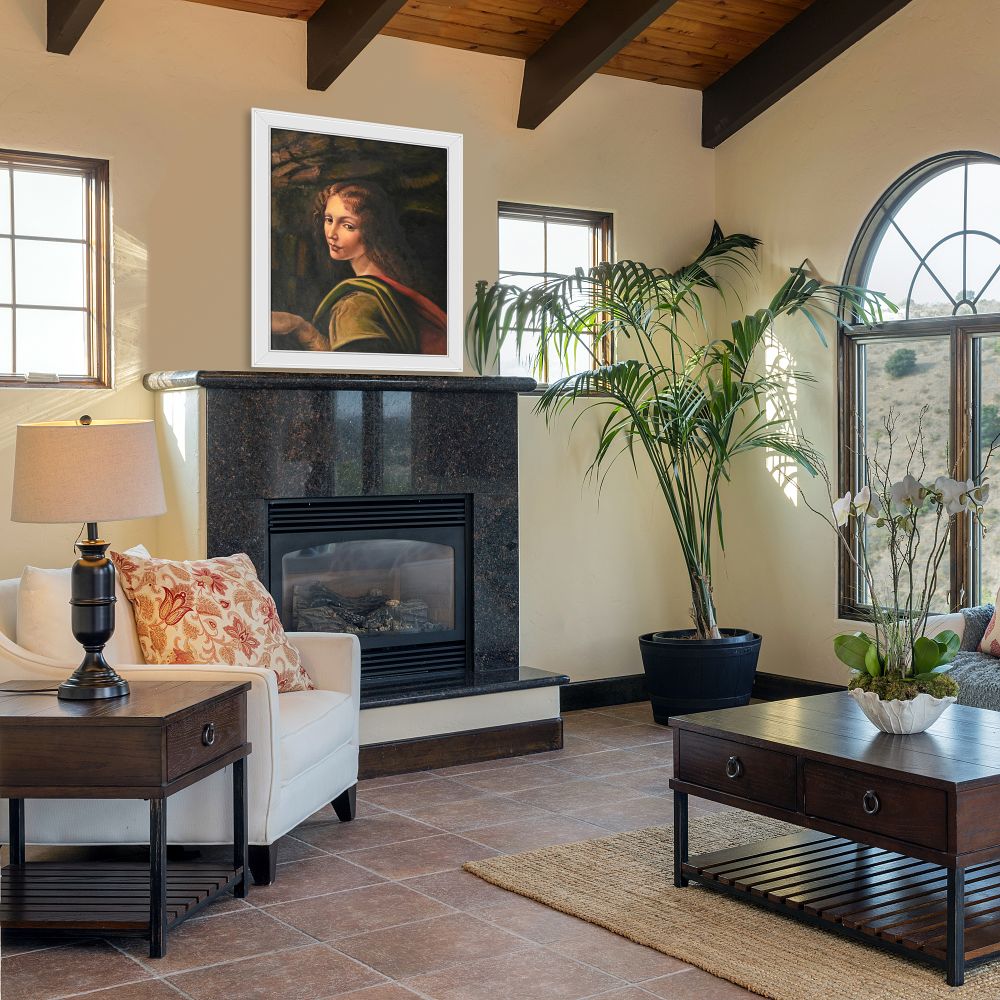 The Virgin of the Rocks (detail - young woman)