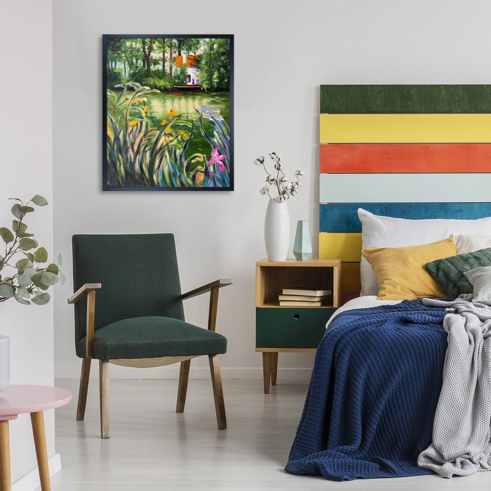 Cottage in the Woods Pre-framed - Studio Black Wood Frame 20"X24"