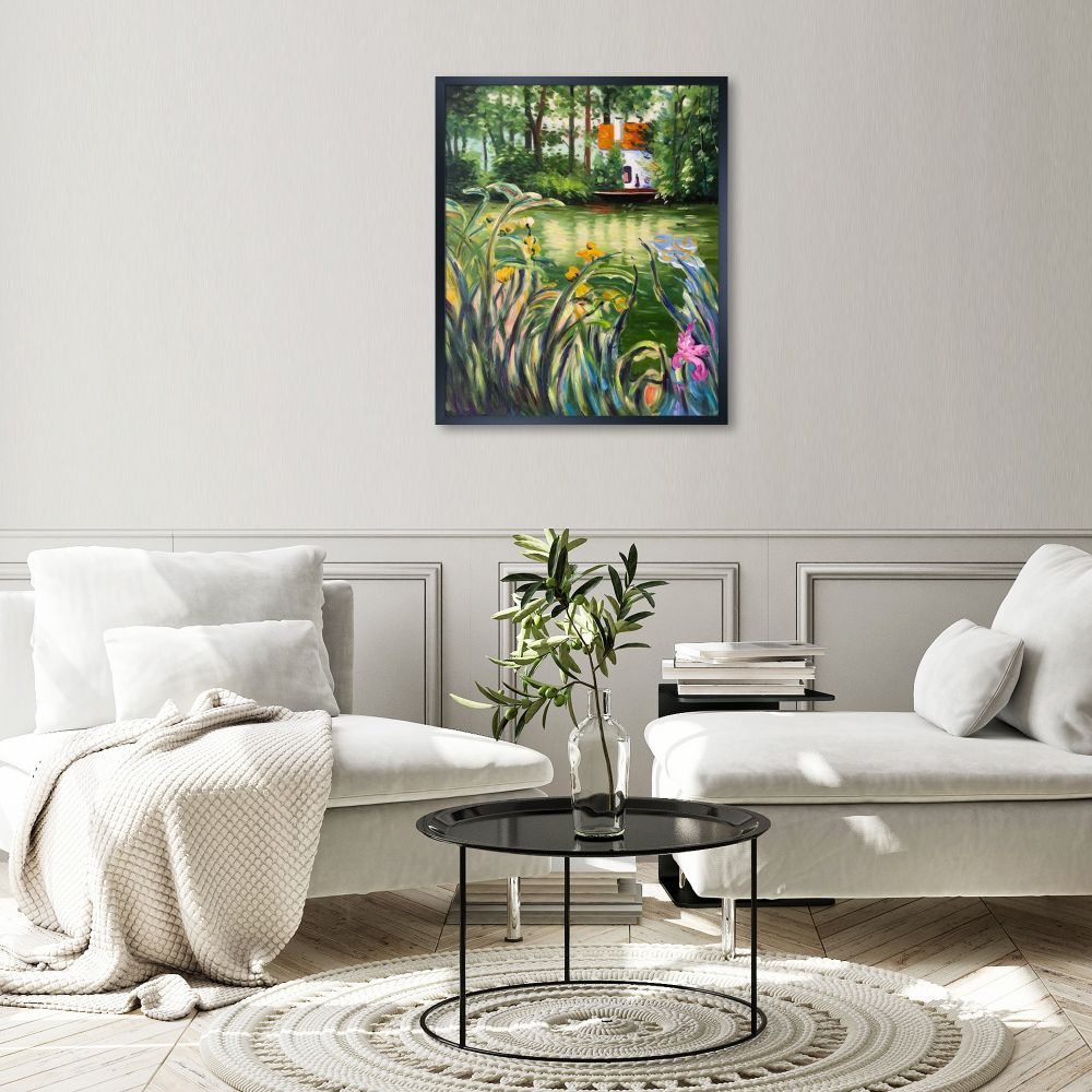 Cottage in the Woods Pre-framed - Studio Black Wood Frame 20"X24"