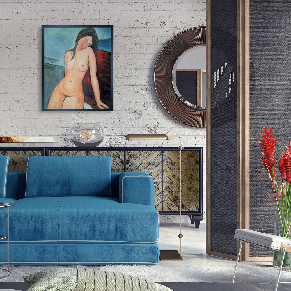 Female Nude Pre-framed - Studio Black Wood Frame 20"X24"