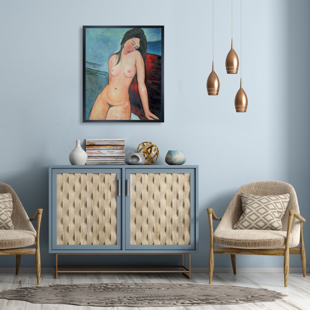 Female Nude Pre-framed - Studio Black Wood Frame 20"X24"