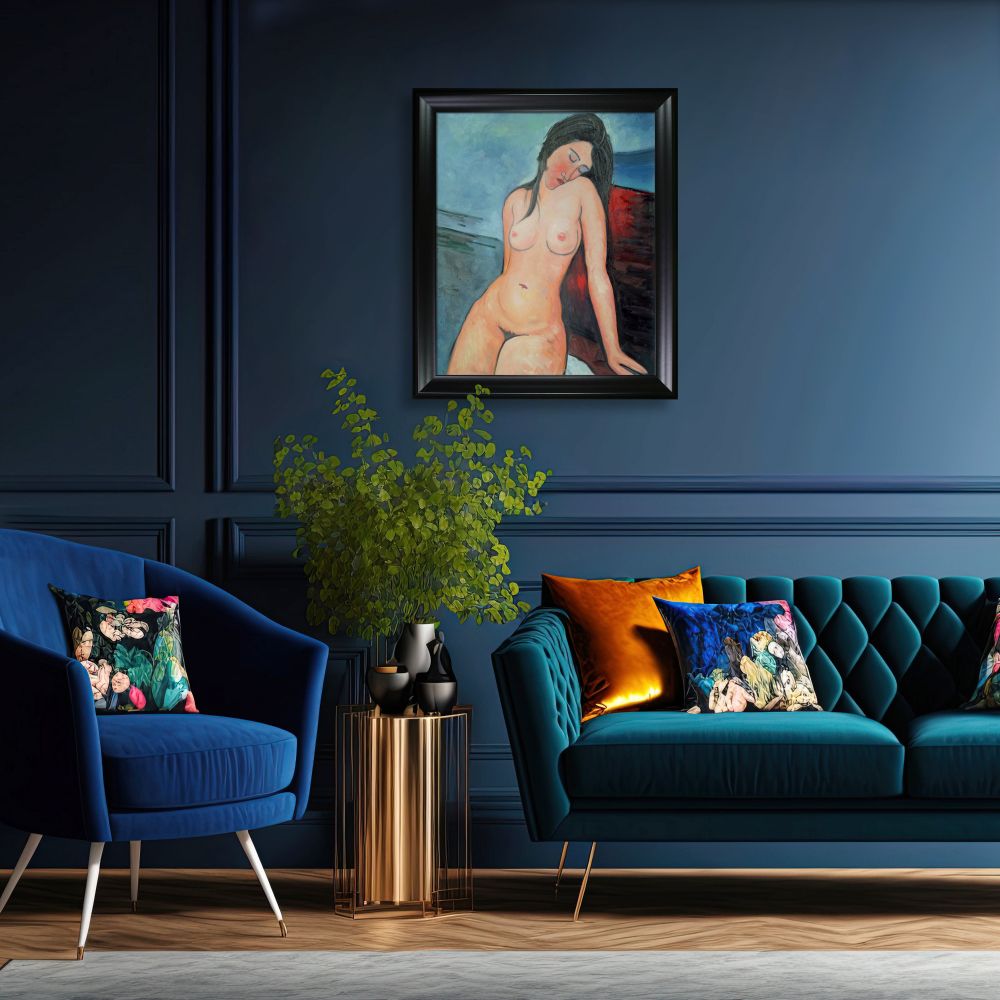 Female Nude Pre-framed - Black Matte Frame 20"X24"