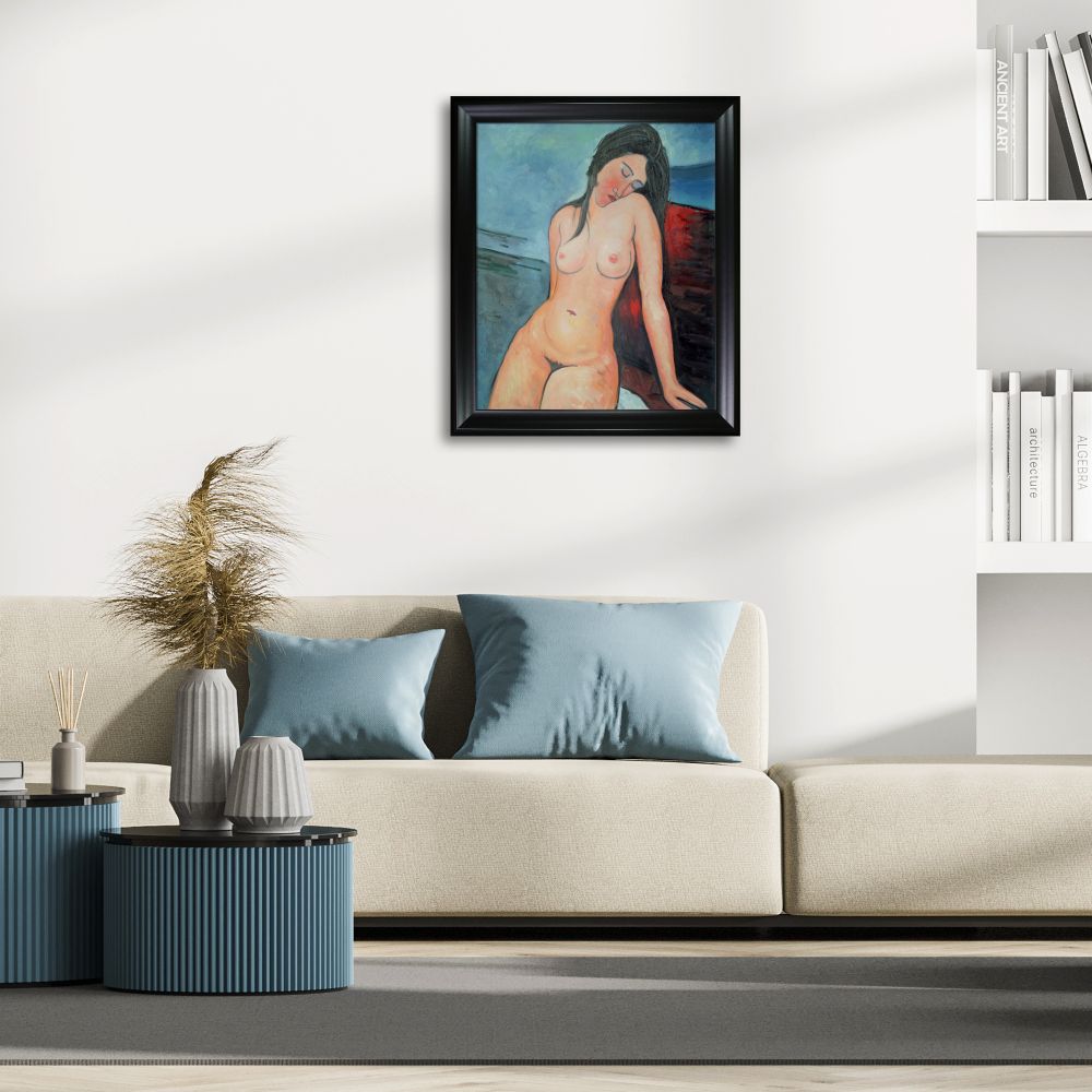 Female Nude Pre-framed - Black Matte Frame 20"X24"
