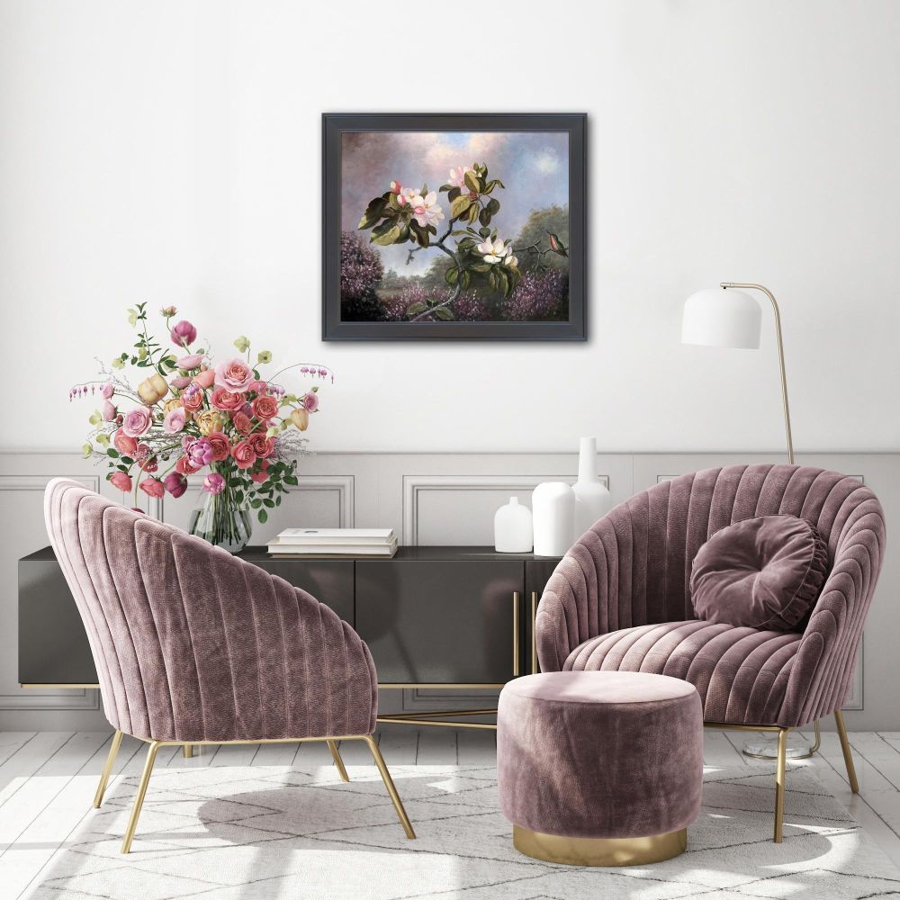 Apple Blossoms and Hummingbird