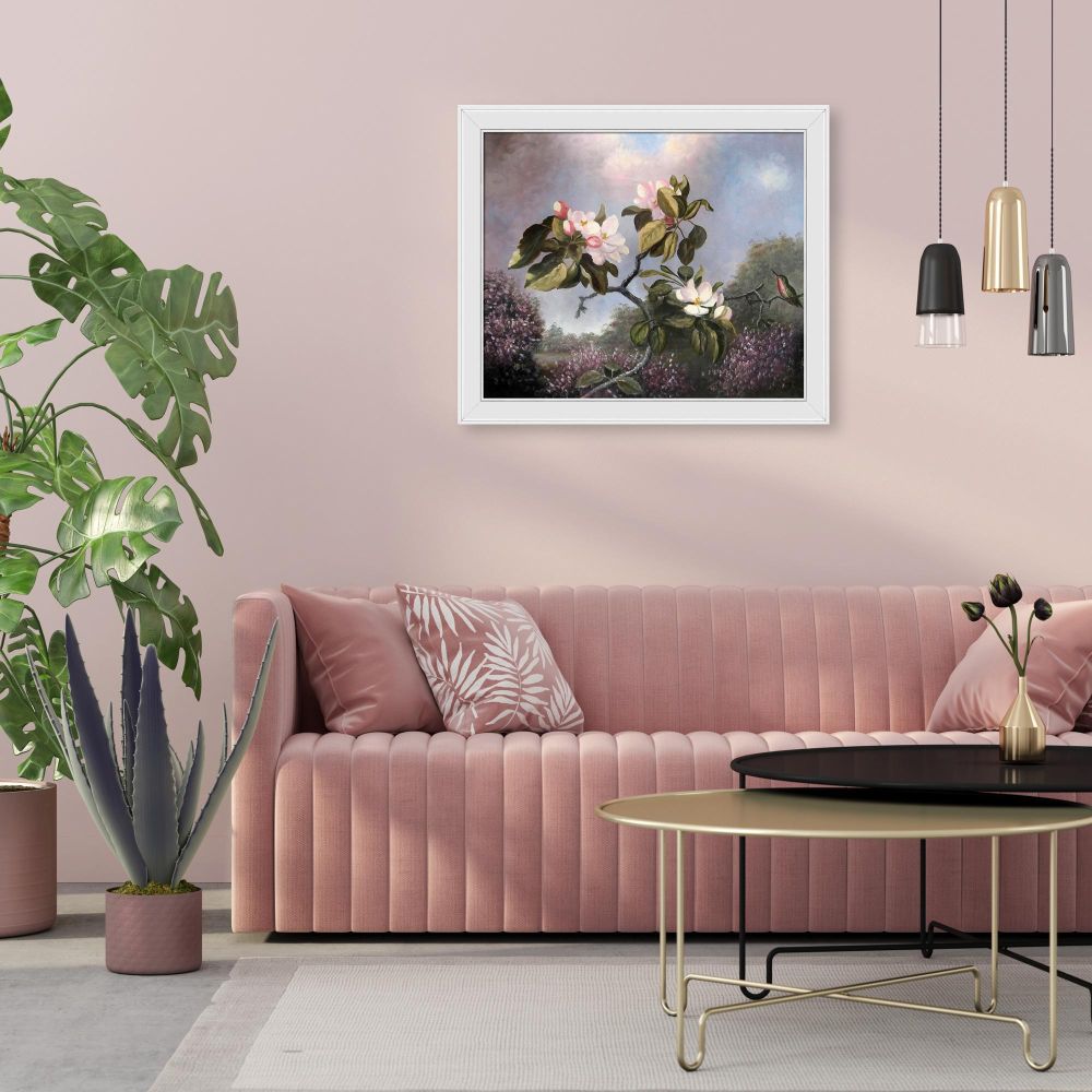 Apple Blossoms and Hummingbird