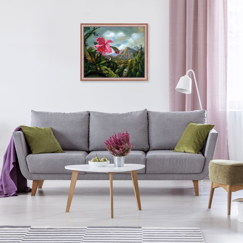 Orchid and Hummingbird Near a Mountain Waterfall, 1902