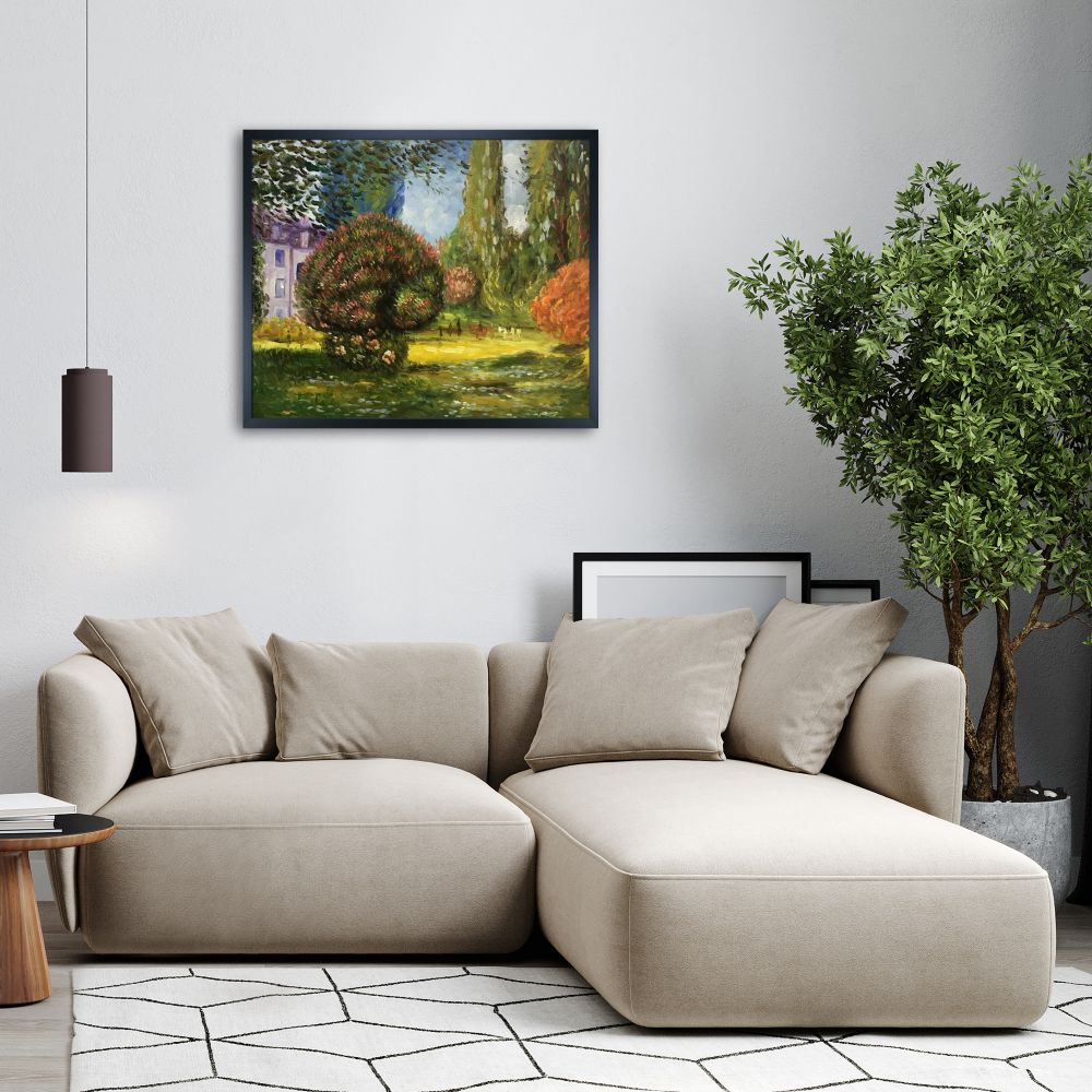 Il Parco Monceau, 1876 Pre-framed - Studio Black Wood Frame 20"X24"