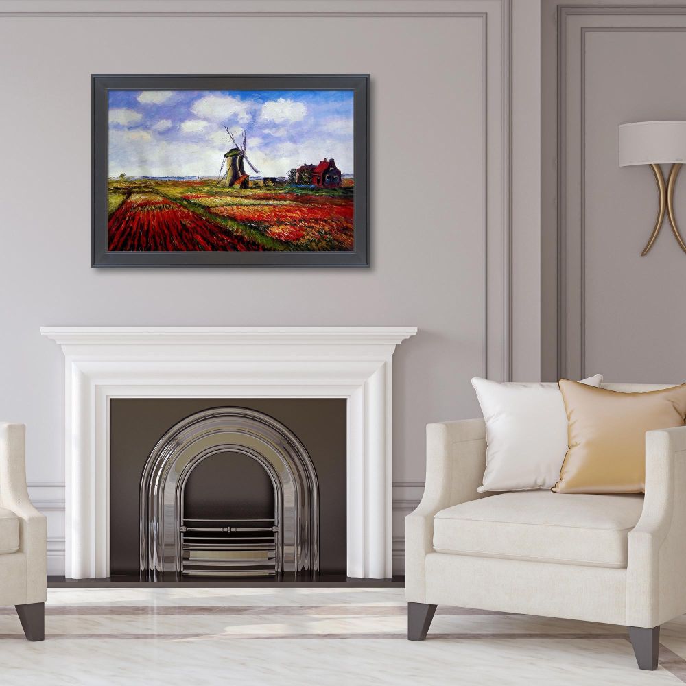 Tulip Field with the Rijnsburg Windmill