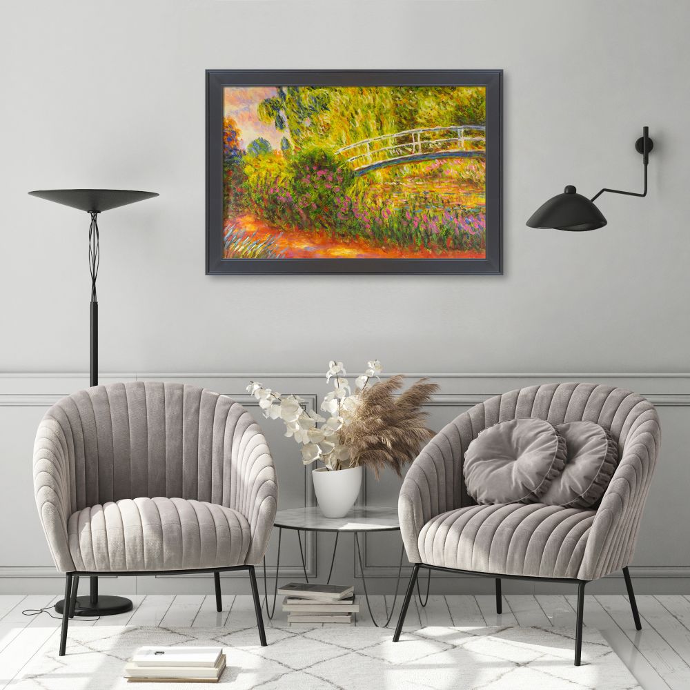 The Japanese Bridge (The Water-Lily Pond, Water Irises)