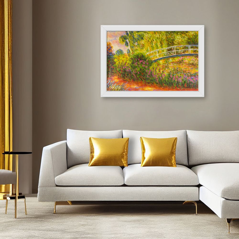 The Japanese Bridge (The Water-Lily Pond, Water Irises)