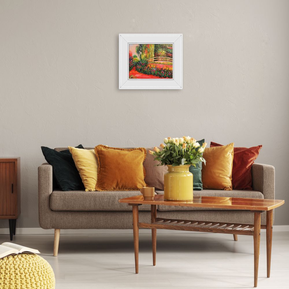 The Japanese Bridge (The Water-Lily Pond, Water Irises)