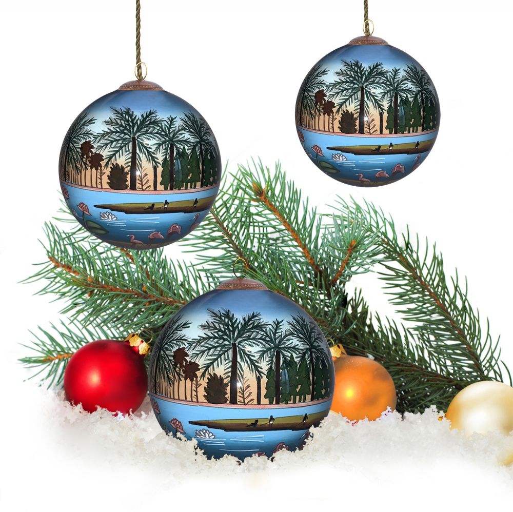 The Flamingoes Glass Ornament Collection (Set of 3)