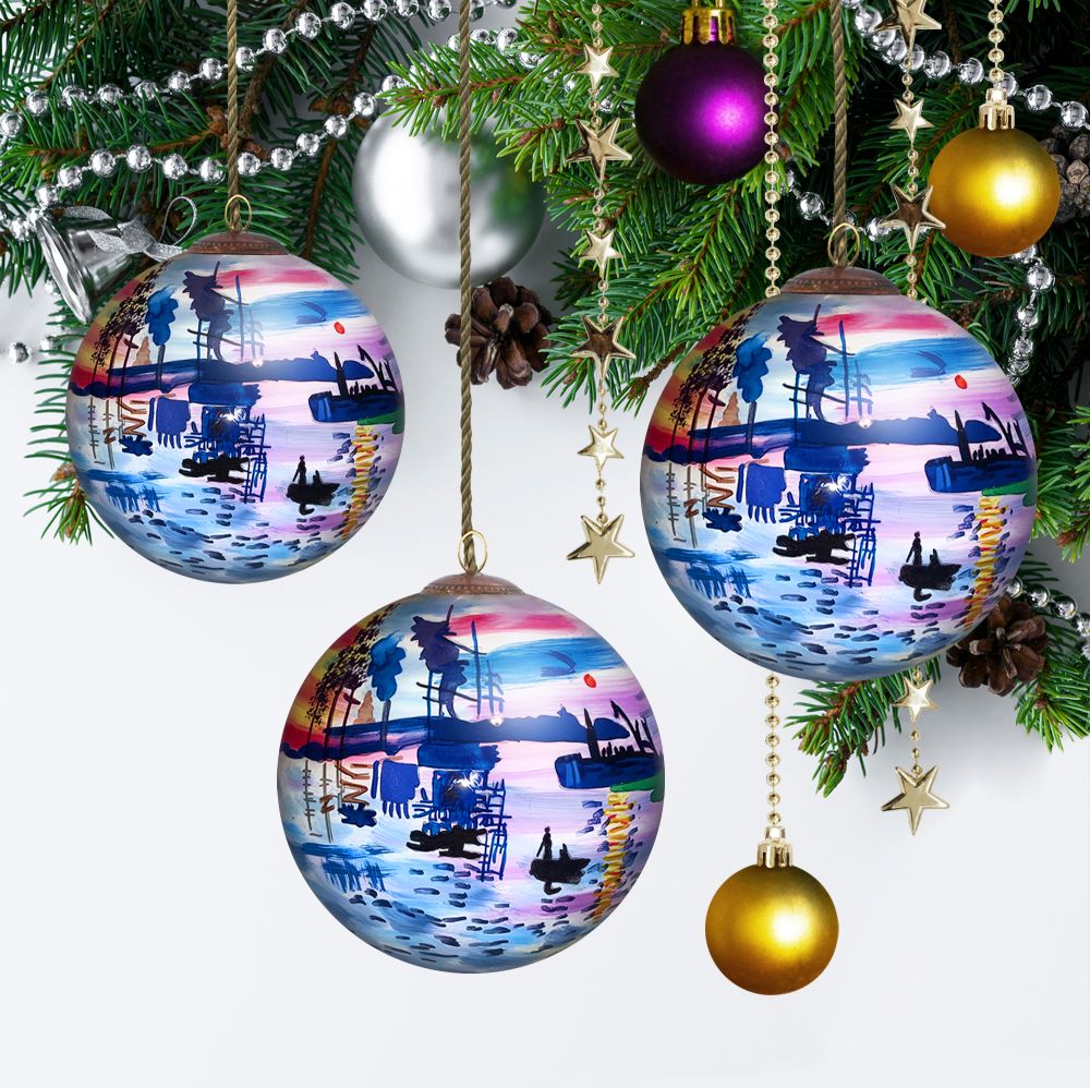 Impression Sunrise Glass Ornament Collection (Set of 3)