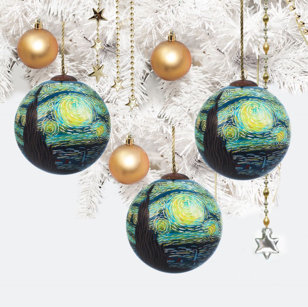 Starry Night Glass Ornament Collection (Set of 3)