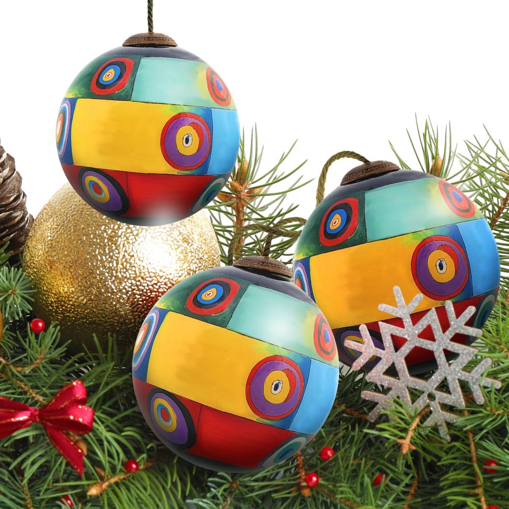 Farbstudie Quadrate Glass Ornament Collection (Set of 3)