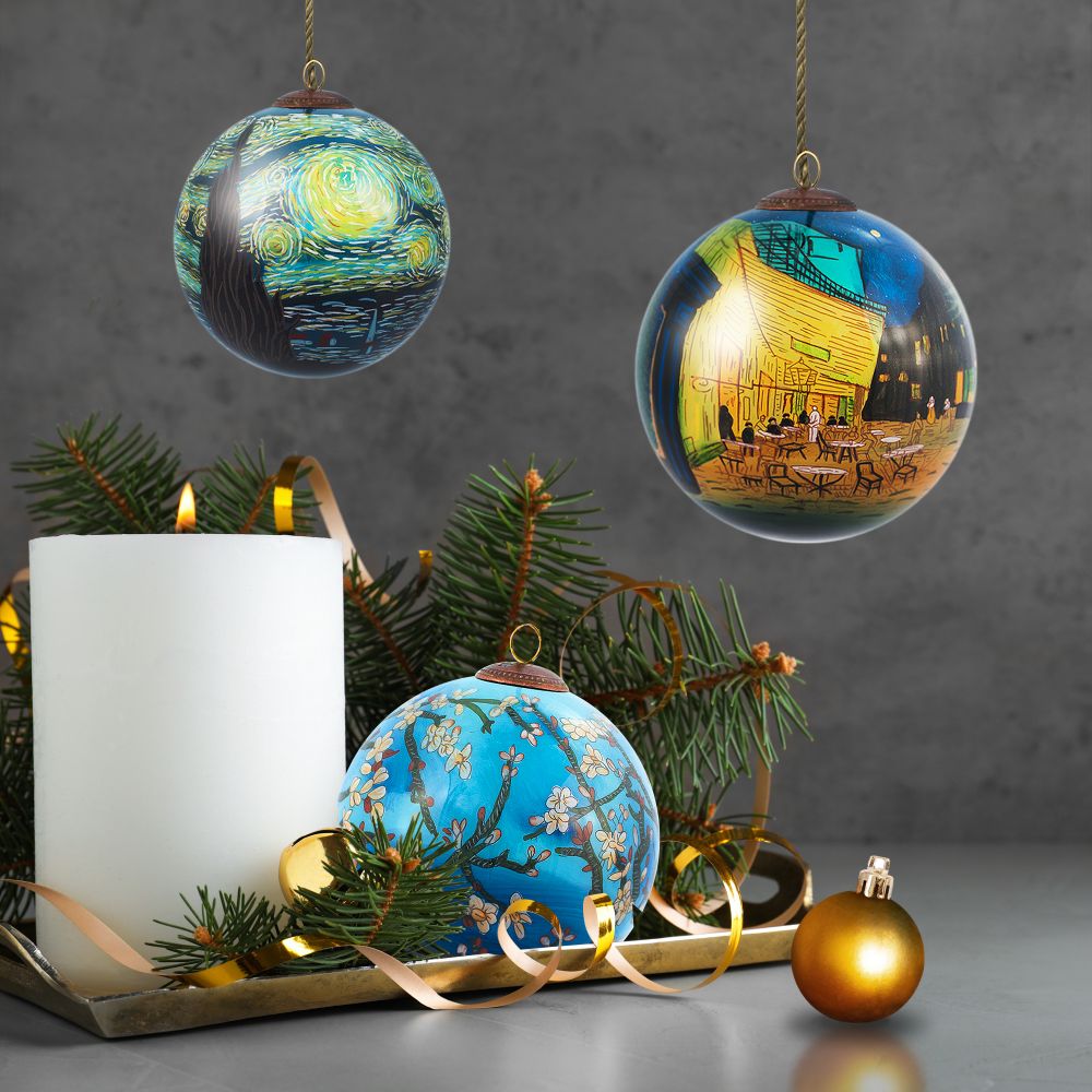 Casual Blue Glass Ornament Collection (Set of 3)