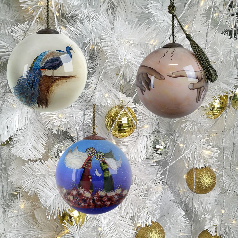 Pleasant Contact Glass Ornament Collection (Set of 3)
