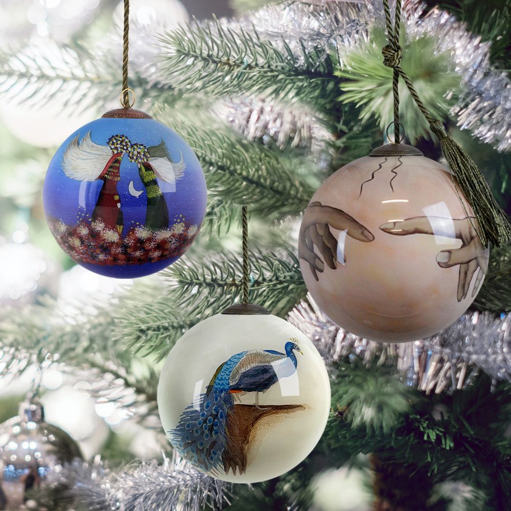 Pleasant Contact Glass Ornament Collection (Set of 3)