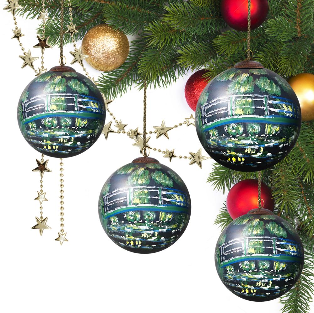 Japanese Bridge Glass Ornament Collection (Set of 4)