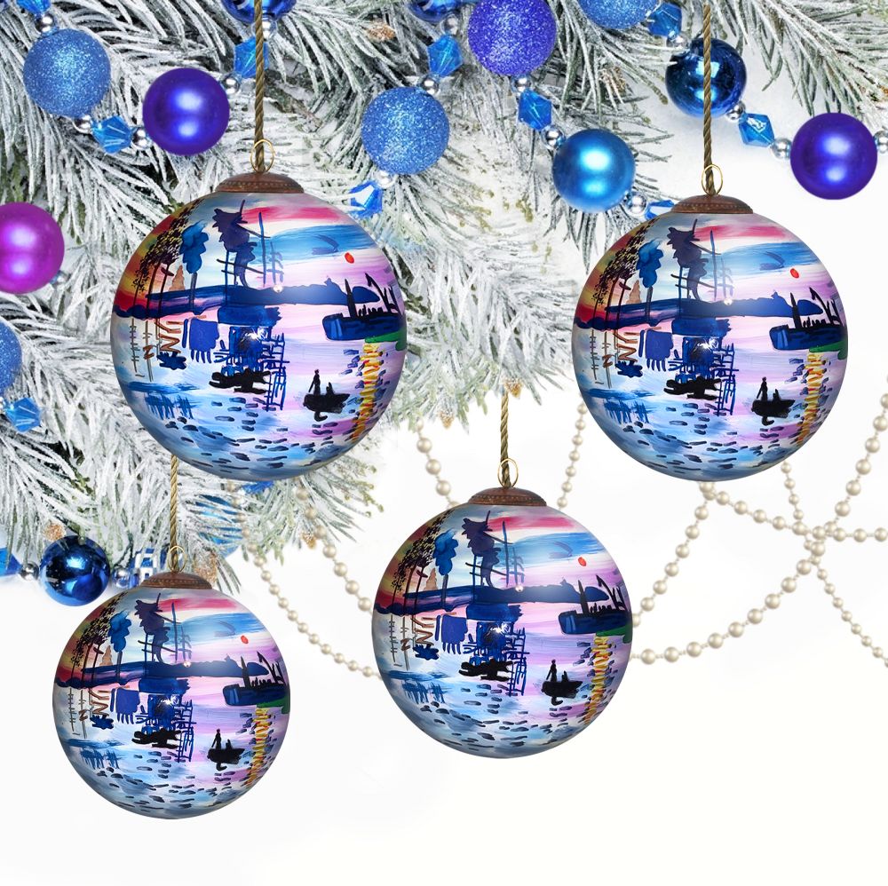 Impression Sunrise Glass Ornament Collection (Set of 4)