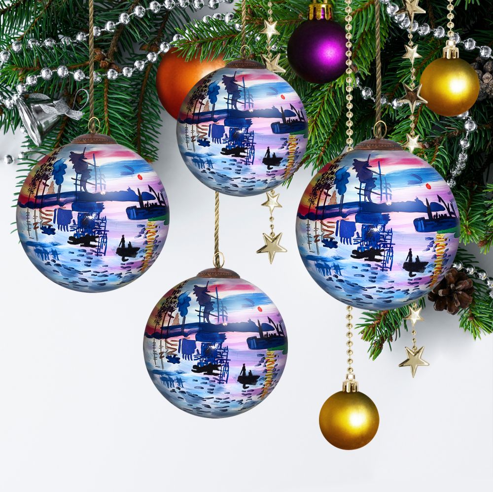 Impression Sunrise Glass Ornament Collection (Set of 4)