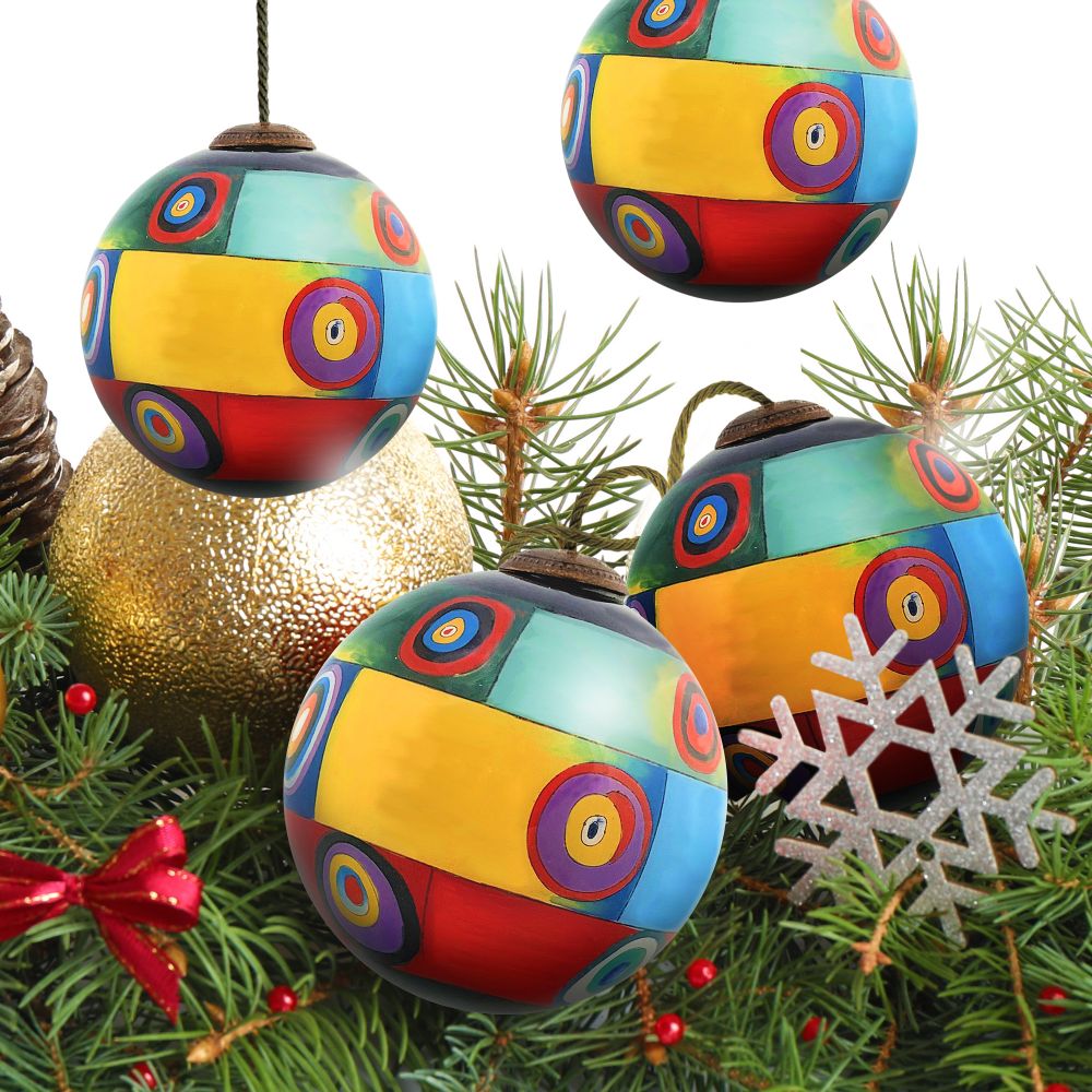 Farbstudie Quadrate Glass Ornament Collection (Set of 4)