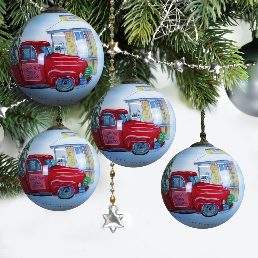 Vintage Christmas Glass Ornament Collection (Set of 4)