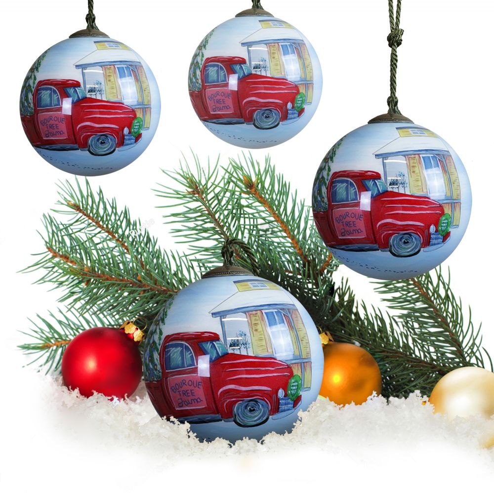 Vintage Christmas Glass Ornament Collection (Set of 4)
