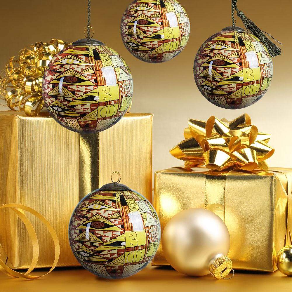 Adele Bloch Bauer Dress Glass Ornament Collection (Set of 4)