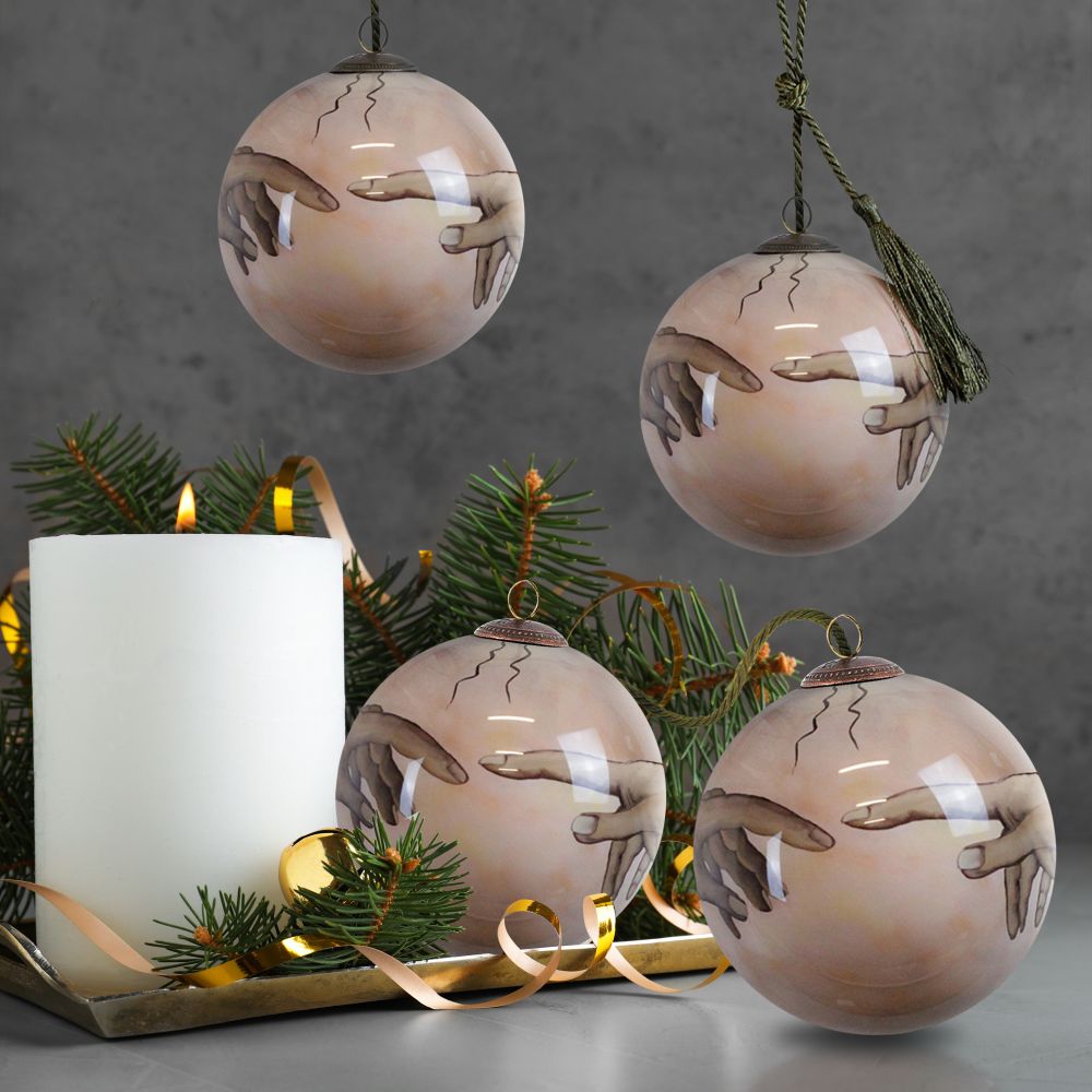 Creation of Adam Glass Ornament Collection (Set of 4)
