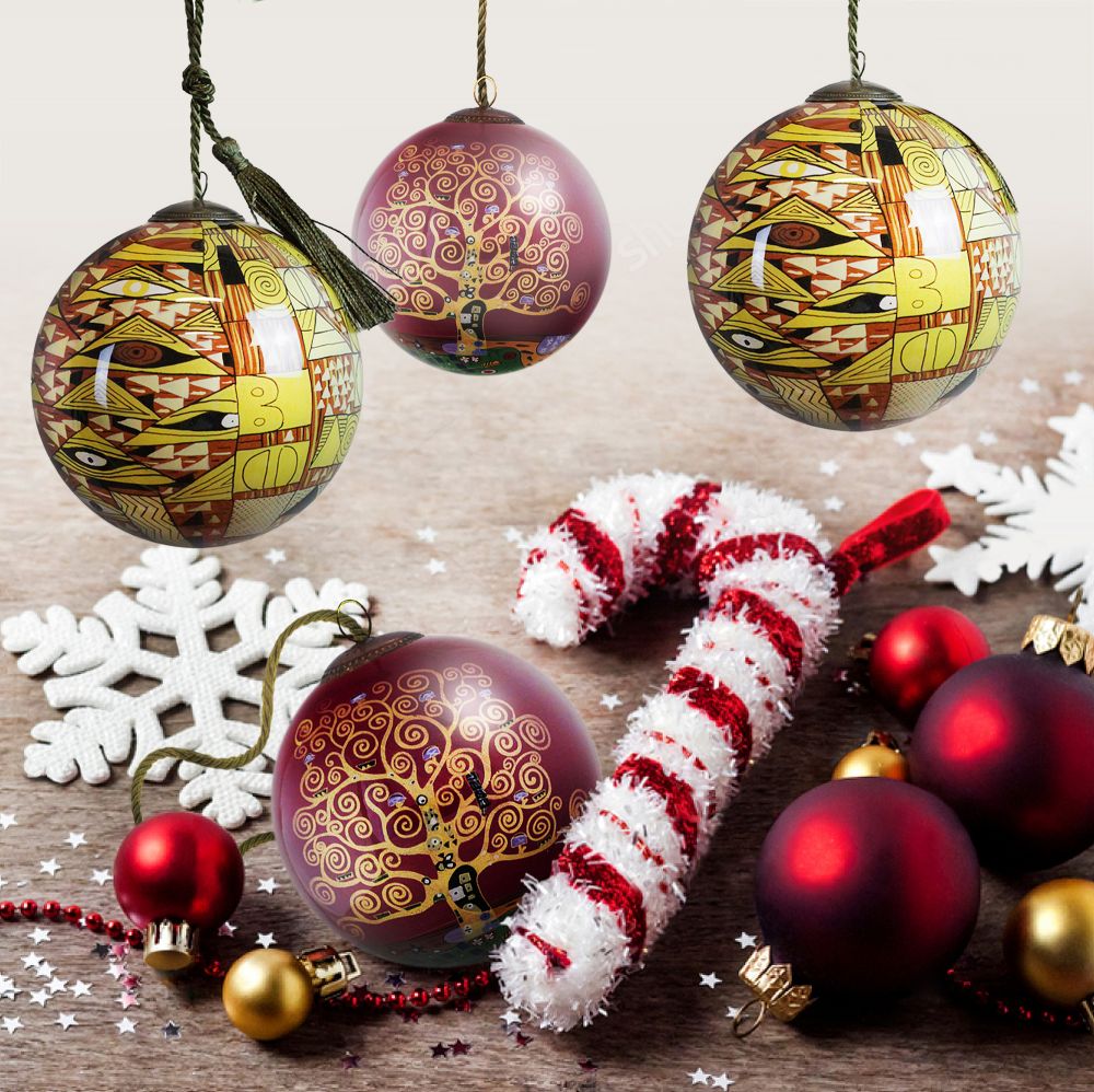 Golden Phase Glass Ornament Collection (Set of 4)