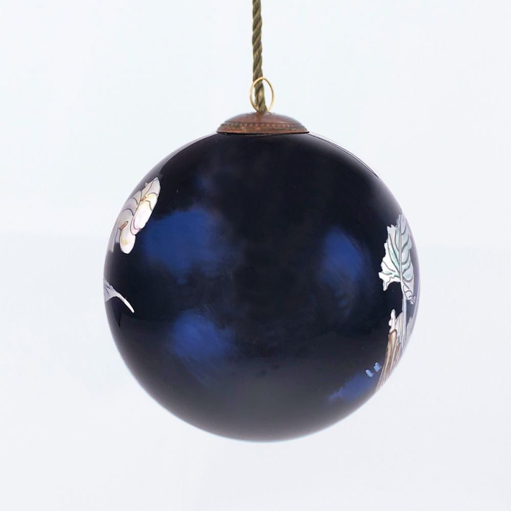 Calla Lilies (Bert Savoy) Hand Painted Glass Ornament Pre-framed