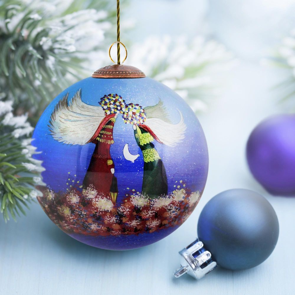 Angels Hand Painted Glass Ornament