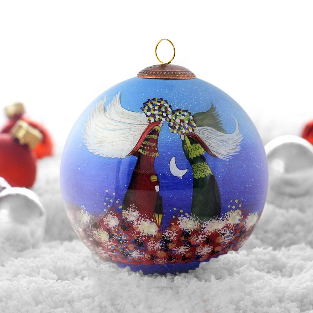 Angels Hand Painted Glass Ornament