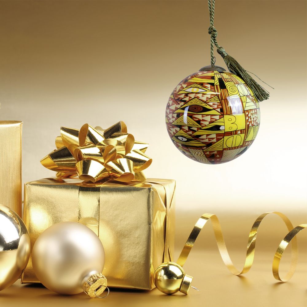 Adele Bloch Bauer Dress Hand Painted Glass Ornament