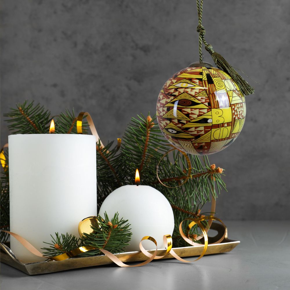 Adele Bloch Bauer Dress Hand Painted Glass Ornament