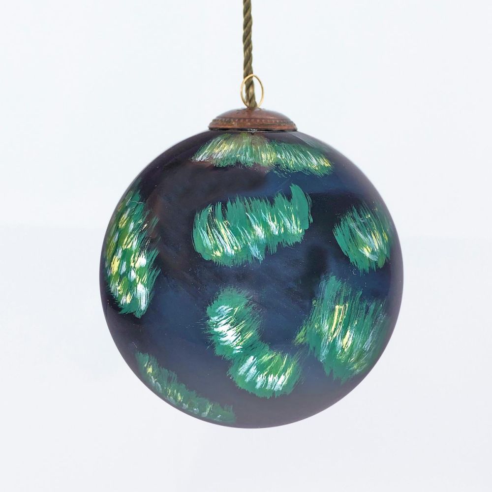 Japanese Bridge Hand Painted Glass Ornament