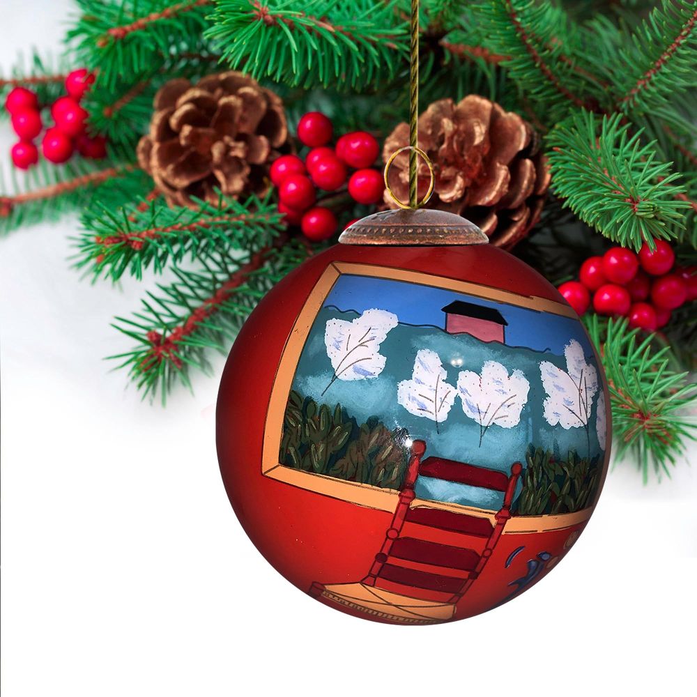 Red Room (Harmony in Red) Hand Painted Glass Ornament