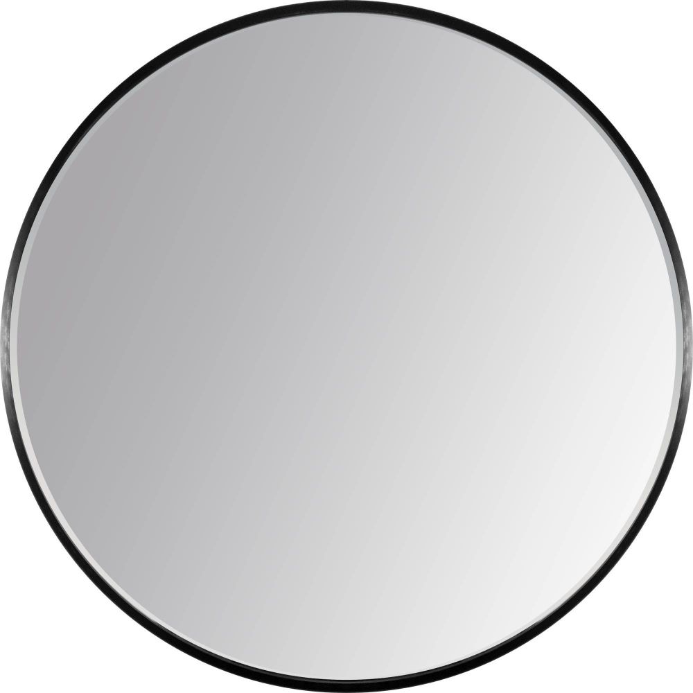 Alais Round Black Metal Framed Mirror