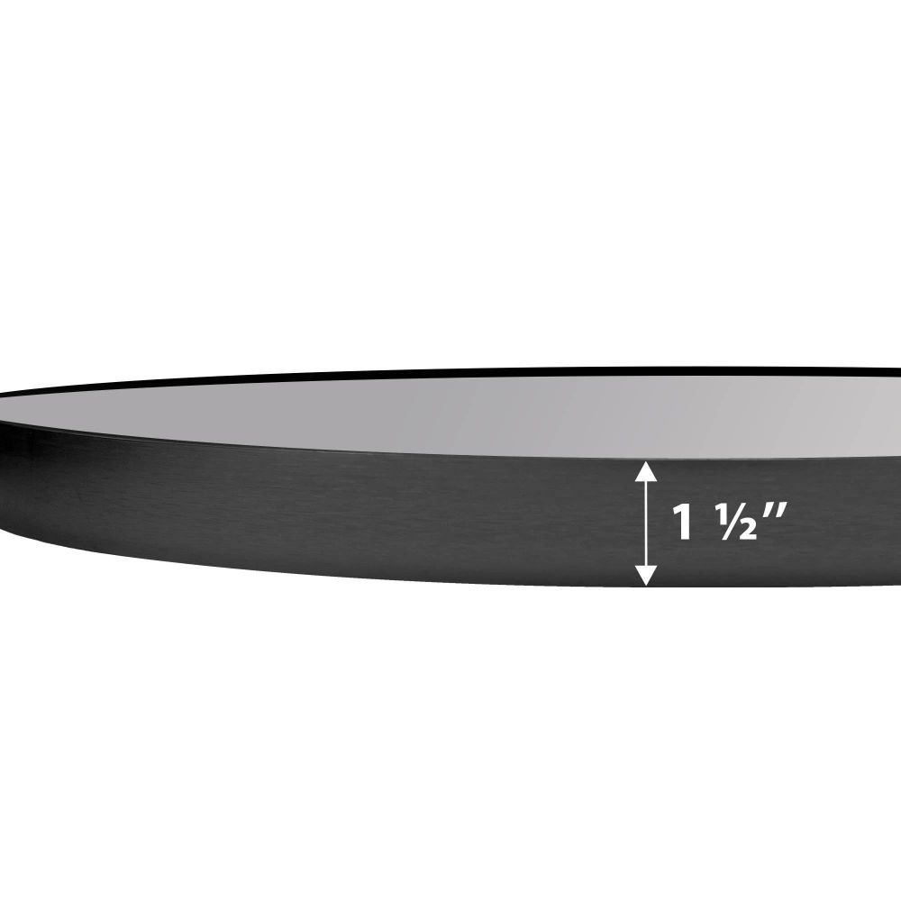 Alais Round Black Metal Framed Mirror