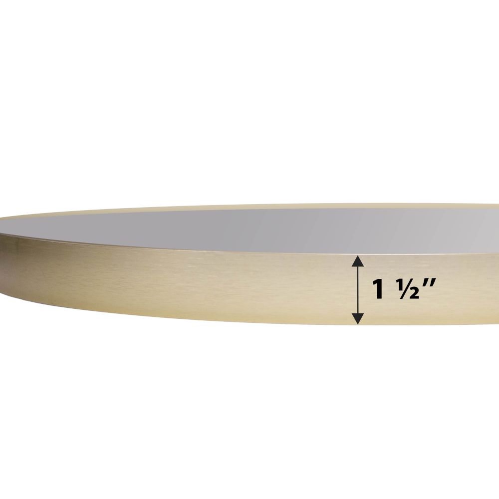 Alais Round Gold Metal Framed Mirror