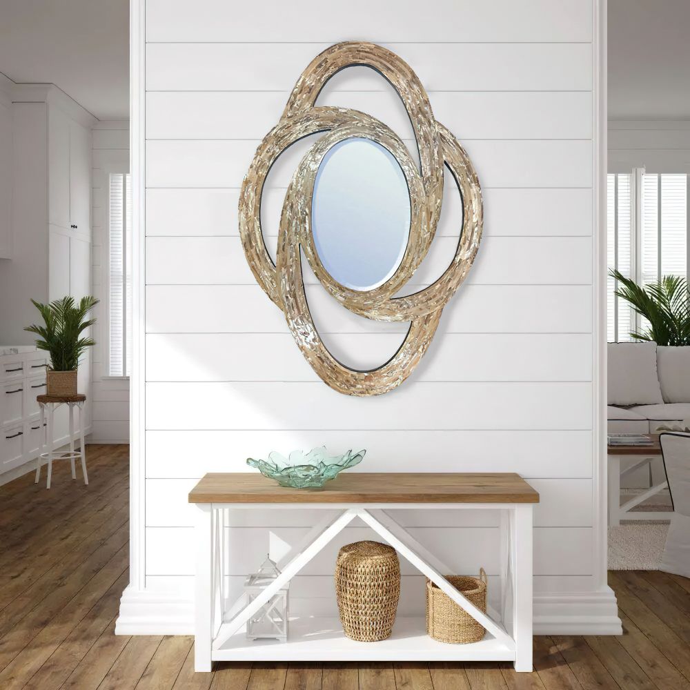 Rosey Mother of Pearl Framed Large Celtic Mirror