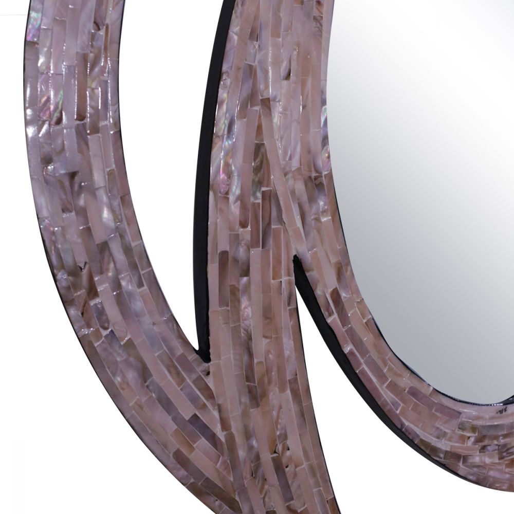 Rosey Mother of Pearl Framed Large Celtic Mirror