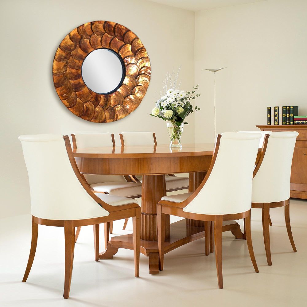 Bronze Aeolian Small Mother of Pearl Framed Mirror