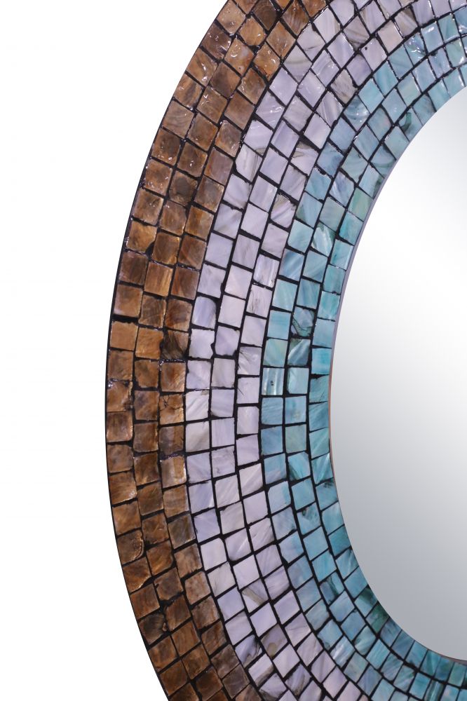 Southwestern Large Mother of Pearl Framed Mirror