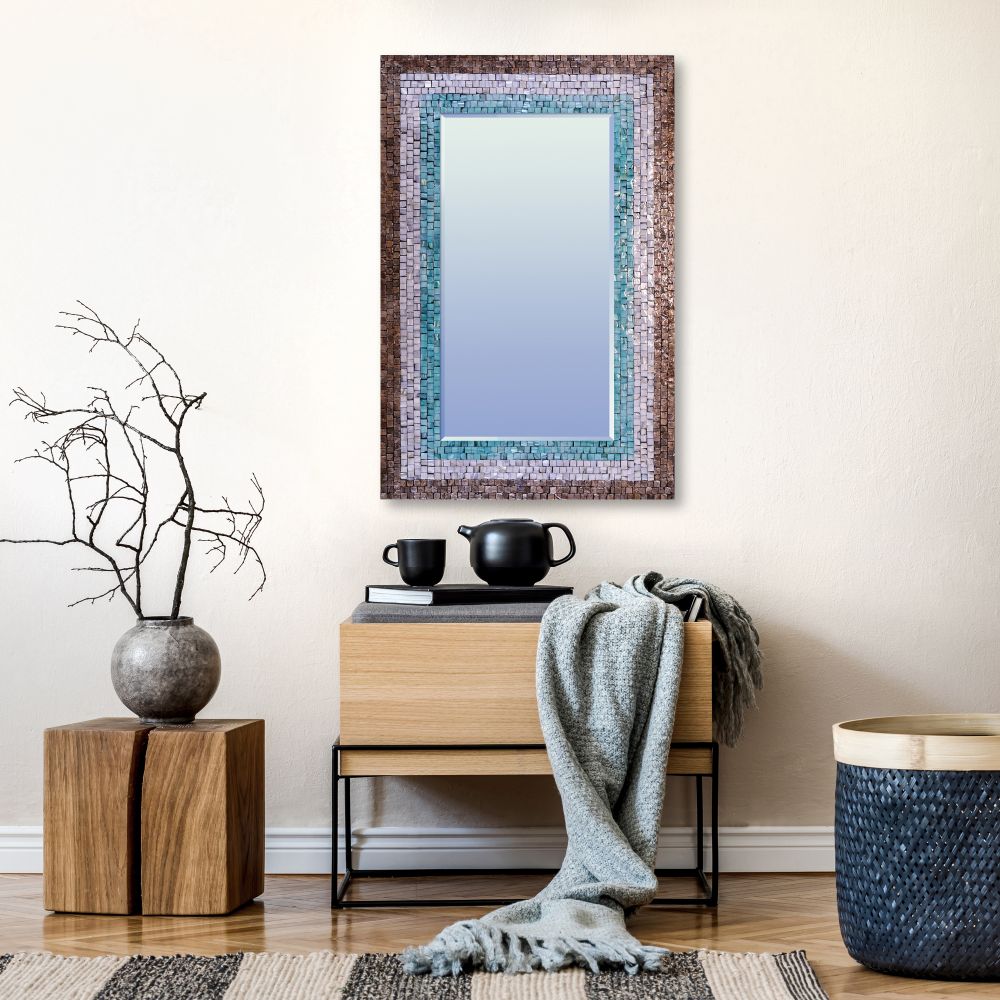 Southwestern Mother of Pearl Large Rectangle Mirror