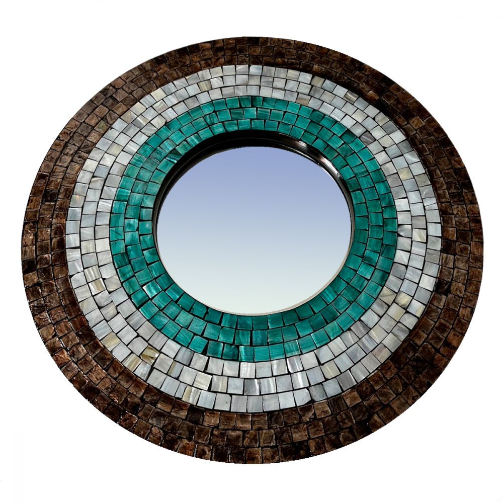 Southwestern Small Mother of Pearl Framed Mirror